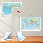 GO WOO SMALL - 100 EUROPE POLITICAL OUTLINE MAP FOR SCHOOL, SMALL - 100 EUROPE PHYSICAL OUTLINE MAP FOR SCHOOL and 2 IN 1 WORLD POLITICAL AND PHYSICAL MAP IN HINDI | set of 2 maps and 1 chart