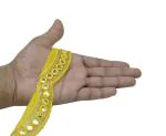 Craft Love Yellow Shimmering Net Mirror Border Lace 9.2 Yards 8.5 Meters