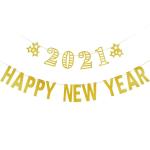 Festiko Glittery Happy New Year And Glittery 2021 Banner, New Years Eve Party Supplies 2021, New Years Decorations, Happy New Year Decorations 2021, Nye Decorations 2021