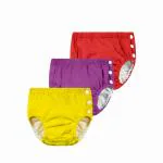 Chinmay Kids Combo of Baby Swim Diaper Waterproof Reusable Leakproof Adjustable Infant Pool Pant Boys Girls Swimsuit, Age Group - (4 months - 3 Years) (Pack of 3, Red,Purple,Yellow)