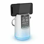 XECH Bluetooth Speaker with Phone Holder Vibrant RGB Light Alarm Clock 10 Watt Mini Portable Wireless Speakers with Mobile Phone & Pen Stand with TWS Pairing Enhanced Bass (DESKBOSS) (White)