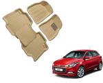 WolkomHome Car Mats Luxury Floor 3D Mat Carpets Beige for Hyundai I20 Elite