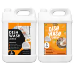 FLISKO Dishwash Liquid Orange 10L Fast Cleansing & Antimicrobial Action With Long-Lasting