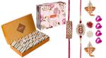 Feastive Celebrations Bikano Kaju Roll With Agage Rakhis, A Pair Of Ganesha Soan, Pooja Rakhi, Kesar And Chawal, 200 Gram (Set Of 3)