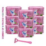 Thanks mom Ultra Thin Sanitary Napkin Pads | Extra Wide | Extra Soft (Pack of 9x6= 54 Pads)