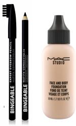 Buy Tya Beauty Cream Black Eyebrow Pencil Studio Face And Body Foundation (Set Of 2)