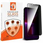MAXBOOST Privacy Tempered Glass Screen Protector For iPhone 14 Pro with Edge to Edge Coverage and Easy Installation kit(Pack 2)