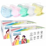 QUARANT Kids 3 Ply Surgical Face Mask for Boys & Girls Aged 5 to 12 Years (Rainbow Combo, Pack of 100)