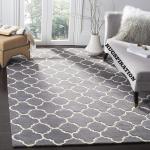 Rugspiration The Polygon Design Collection Off White, Grey Wool Hand Tufted Carpet For Living Room-Bedroom And Hall, 7 X 7 Ft