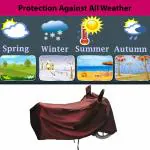 Kappihun-Honda CBR250R BS6- Water Resistant | Dustproof | UV Protection Motorcycle / Bike Body Cover With Mirror Pockets & Lock Belt (Maroon)