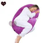 Coozly Velvet Fuschia Alpha Full Body Maternity Pillow With Removable Cover