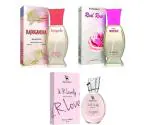 1 RAMSONS RAJNIGANDHA PERFUME (40ML) +1 RAMSONS REAL ROSE PERFUME (40ML) + 1 RAMSONS U R LOVELY PERFUME (40ML)