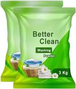 Sticky Detergent Powder | 3 kg Pack | Laundry Detergent For Bright and Dazzling White Clothes | Machine & Bucket Wash {Green} {PO-2}