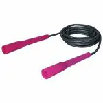 Babbler BS-50 Grey Pink Skipping Rope With 5mm Coloured Rope With Rope Adjuster and Slim Handle Long Size For Easy Grip (Tin Box Packing), Pack of 1 Piece Fitness Jump Rope