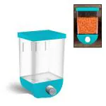 ZURU BUNCH Wall-Mounted Storage Container, Kitchen Storage Containers Air Tight, Transparent, Dry Food Glass Dispenser for pulses and rice, Bulk Food Storage Tank (Pack of 1, Blue)