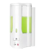 TARGET HYGIENE Hands-Free Touchless Wall Mount IR Sensor Automatic Soap Sanitizer Dispenser Lotion Pump for Kitchen and Bathroom, 450ml with 4 Pieces AA Batteries (White)