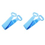 DR MARTIN Silicone Bath Body Brush Exfoliating Double Side Silicone Body Back Scrubber Belt Long Back Cleaning Shower Strap for Men Women, (MULTI ) (Pack Of 2)