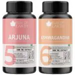 Bliss of Earth High Potency Brahmi Gotu Kola Extracts Tablets 500mg & High Potency Terminalia Arjuna Bark Extract Tablets 500mg With Quick Release & Enhanced Bioavailability 120 Tablet (Pack of 2)