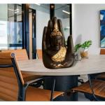 Craftomanic Hand Buddha Statue Face On Hand Showpiece For Feng Shui Or Vastu/Hand Buddha Idol Buddha Statue For Home Decor (, Black Golden)