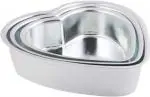 Shopimoz Aluminium Baking Heart Cake Mould/tins - Pack of 3