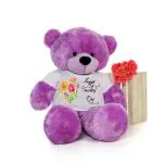 Hug N Feel Soft Toys Purple Polyester Teddy Bear Soft Toy - 3 feet