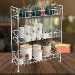 Unify Stainless Steel 3 Tier Kitchen Countertop Spice Container Organizer Rack with Shelf Liner for Kitchen/Cabinet/Pantry/Office (Rectangle)