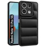 Fashionury Back Cover for Redmi Note 13 Pro 5G | Compatible for Redmi Note 13 Pro 5G Back Cover | Matte Soft Case | Liquid Silicon | Puff Case for Redmi Note 13 Pro 5G with Camera Protection | (Black)