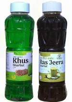 Natraj The Right Choice Khus Sharbat and Jaljeera Sharbat Syrup - (750 X 2= 1500ml) (Pack of 2)