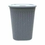 Regalo Stitch Plastic Large 55L Laundry Storage Basket Organizer Space Saving Laundry Bag with Lid & Cutout Handles