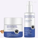 Dermistry Sensitive & Dry Skin D Biotin Calming Soothing Glowing Nourishing Face Cream Light Weight Winter & All Season Daily Use and Deep Nourishment Moisturizer Vitamin E Non-Greasy Body Milk Lotion