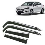 Kingsway Car Wind Deflectors Rain Guard Window Visor for Hyundai Verna 2017, 2018, 2019 Model, Car Door Visor with Chrome Lining Online India, Car Sun Shades