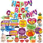 Zyozique Annaprashan Decoration Items / Rice Ceremony Banner & Photo Booth Props (Pack of 26)