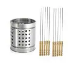 FIRST FRONT Stainless Steel Cutlery Holder With Wooden Sikhe Set and (Multicolour, Pack of 2)