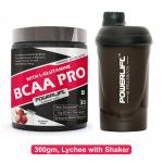 PowerLift BCAA Pro with Shaker, Reducing Muscle Breakdown with Electrolyte (300gm Lychee)