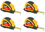 Freemans Ikon Plastic 3 m and 16 mm Measuring Tape (Golden Yellow) - Pack of 4