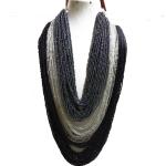 JAYA VISION ENTERPRISES Multiline Black shade Glass seed beads long Necklace