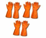 NEW INDIA FIRE TECH Cleaning Glove for Home cleaning Utensils cleaning Bathroom cleaning Gardening orange pack of 3 pair