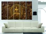 KYARA ARTS Multiple Frames Beautiful buddha Wall Painting for Living Room Home decor, Bedroom, Office, Hotels, Drawing Room Wooden Framed Digital Painting (50inch x 30inch)86