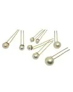 LYTIX White Synthetic Pearl Bridal Hair Juda Pins for Women (Pack of 6)