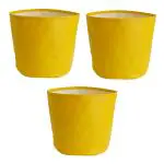 GARDECO PVC Coated Nylon Fabric Yellow 450 GSM Heavy Duty UV Resistant Gardening Grow Bag for Plants/Vegetables (12'' x12'') Set of 3