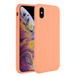 LIRAMARK Liquid Silicone Soft Back Cover Case for Apple iPhone X/XS (Orange)
