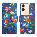 A D Enterprises Blue Pattern Flip Cover for Vivo Y200 5G | Magnetic Case | Shock Absorbent | Flip Cover Vivo Y200 5G