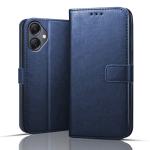 SROCK Flip Back Cover Case for Samsung Galaxy A05 |Leather Finish | Inbuilt Stand & Pockets | Wallet Style Flip Back Case Cover for Samsung Galaxy A05-Blue