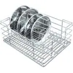 Peacock Colors Stainless Steel Modular Kitchen Plate-holder Utensils Basket