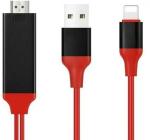 Astound Hdmi Cable 2 M Copper Braiding Lightning To Hdmi Cable (Compatible With Camera, Computer, Gaming Console, Mp3 Player, Mobile, Smart Watch, Tv, Tablet, Red, One Cable)