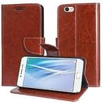 RUPELIK Vivo V5 Plus Vintage Leather flip Case Cover| Inside TPU with Card Pockets Wallet Stand Magnetic Closure 360 Degree Complete Protection Vintage Flip Cover for Vivo V5 Plus - Brown