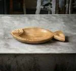 crafted woodhouse FISH PLATTER Wooden Fish Shaped Serving Platter Serving Wooden size (16 x 8 x 1x5)