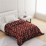 SPANGLE Polyester 400 GSM Soft Single Bed Warm And Cozy Blanket Lightweight Home Decorative - Size:150*220 Cm (Brown & White)