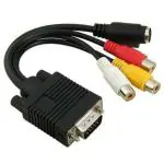 Technotech Vga Male To S-Video 3 Rca Female Tv Av Converter Adapter Cable Cord