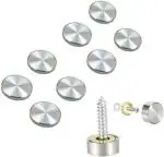 RELY (Pcs- 20) Dia-19 MM Stainless Steel Round Mirror Cap With 16 mm Self Tapping Screw | Screws Cap Cover, Nails Decorative, Mirror Nail Decorative Cover